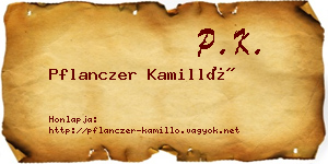 Pflanczer Kamilló névjegykártya